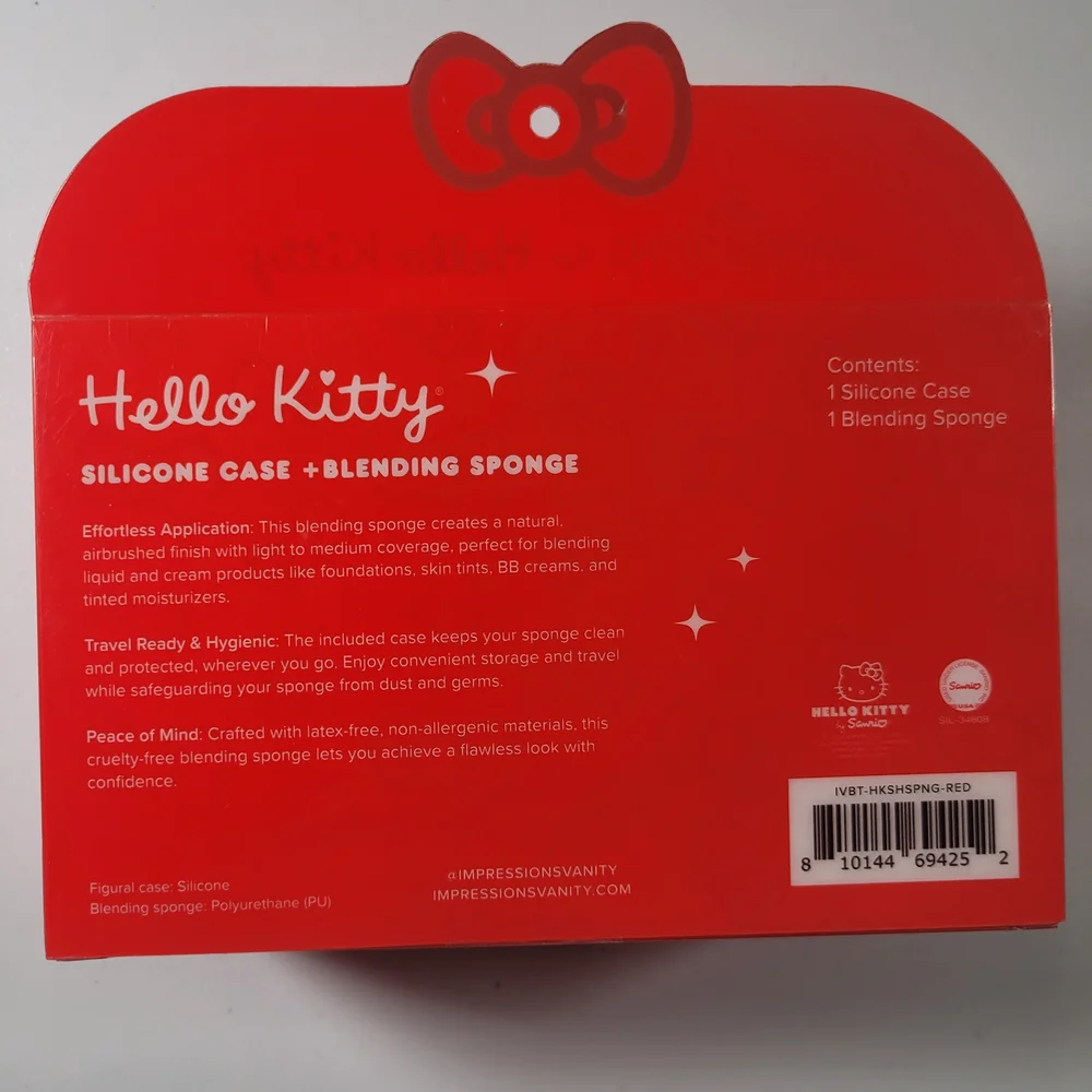 Hello Kitty Red Makeup Sponge and Silicone Case